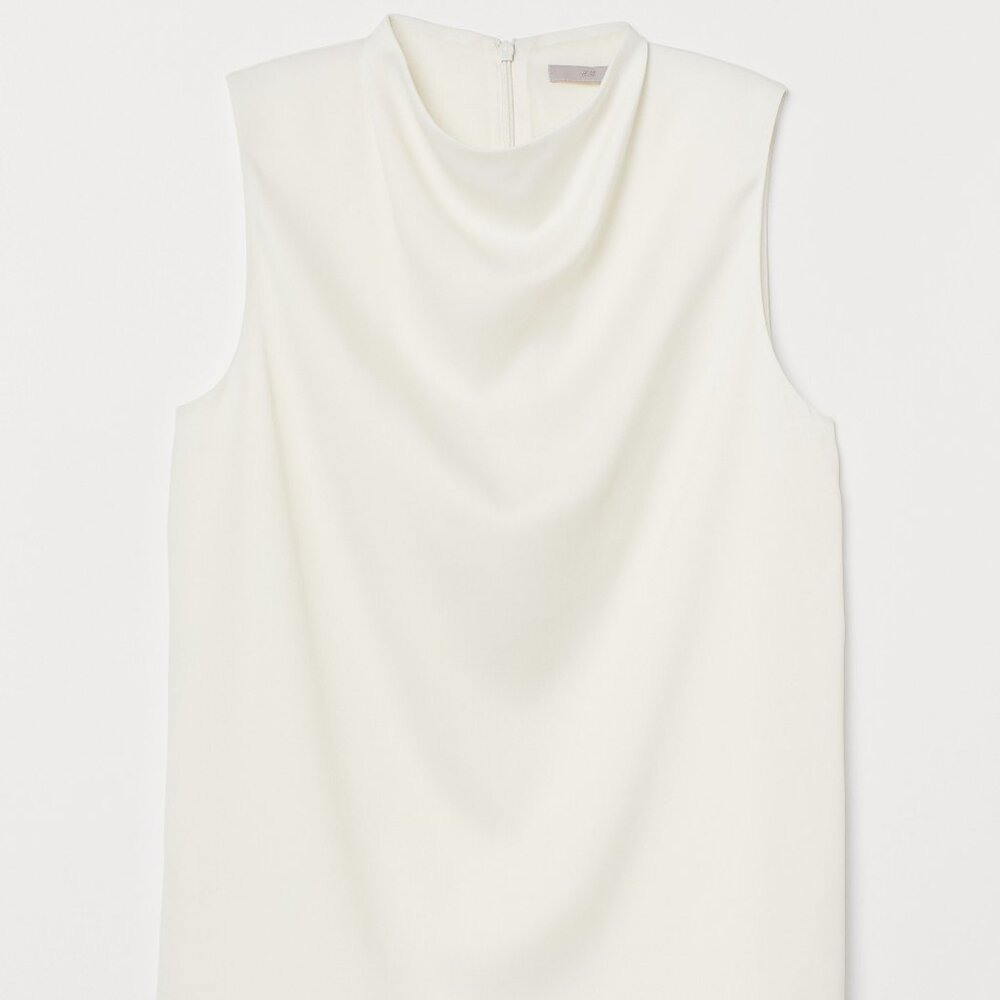 New HM Sleeveless Blouse, Cream, Size 16